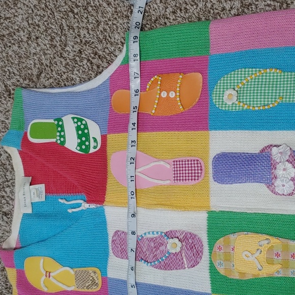 VTG Susan Bristol Sweater Vest 2000 Flip Flops Women's Size Medium - Picture 4 of 6